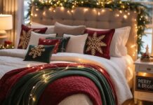 Ζεστή χριστουγεννιάτικη ατμόσφαιρα στην κρεβατοκάμαρα χωρίς έξοδα