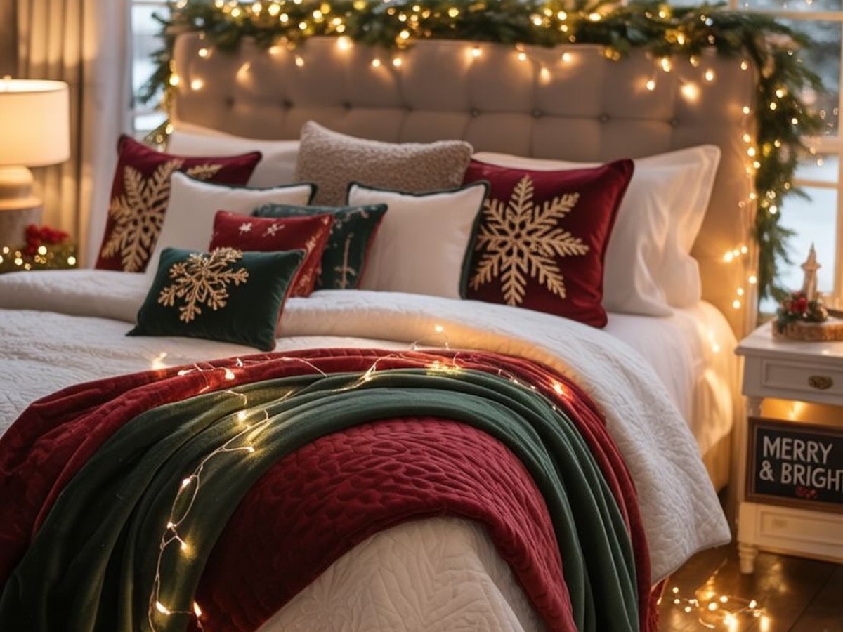Ζεστή χριστουγεννιάτικη ατμόσφαιρα στην κρεβατοκάμαρα χωρίς έξοδα