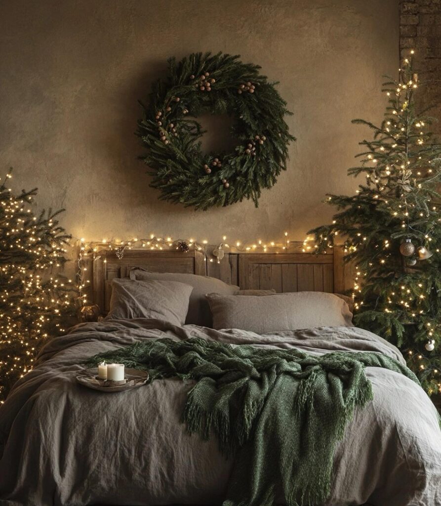 Ζεστή χριστουγεννιάτικη ατμόσφαιρα στην κρεβατοκάμαρα χωρίς έξοδα