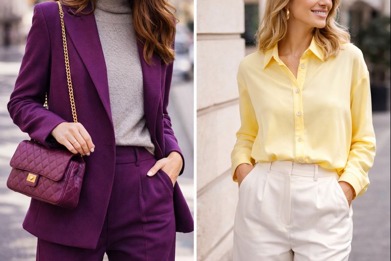 Damson purple και celestial yellow: Πώς να φορέσετε τα πιο απρόσμενα χρώματα της σεζόν με στιλ