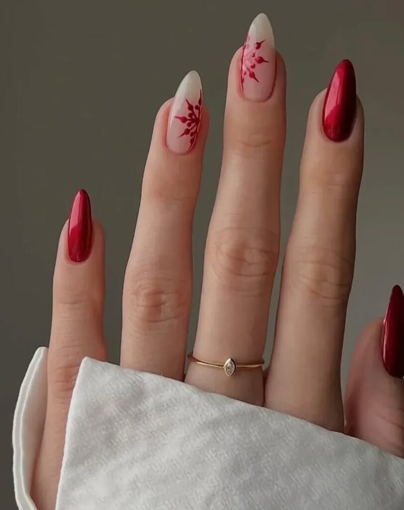 Χειμωνιάτικο μανικιούρ με διακριτές μεταλλικές πινελιές που χαρίζουν κομψότητα