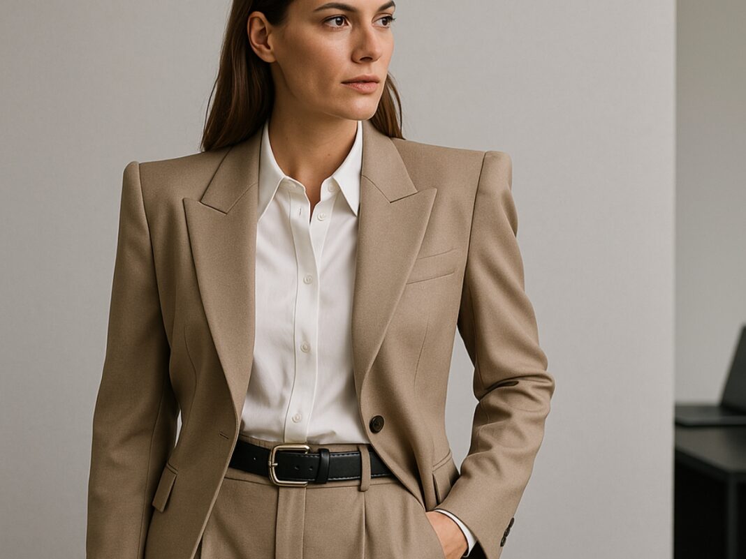 Office tailoring 2026: σύγχρονο power dressing με ζώνες και έντονους ώμους