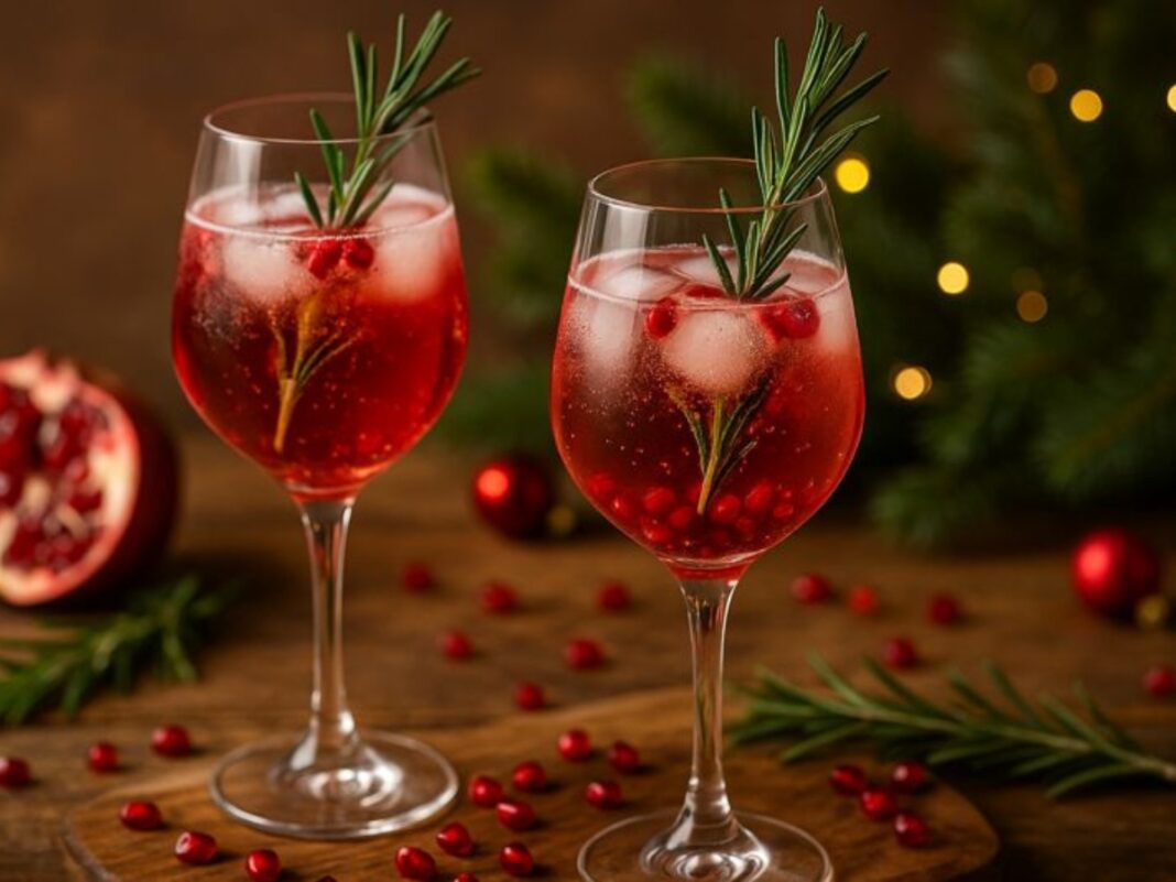 Χριστουγεννιάτικα κοκτέιλ με ρόδι και δεντρολίβανο, γιορτινές συνταγές χωρίς πολλή ζάχαρη