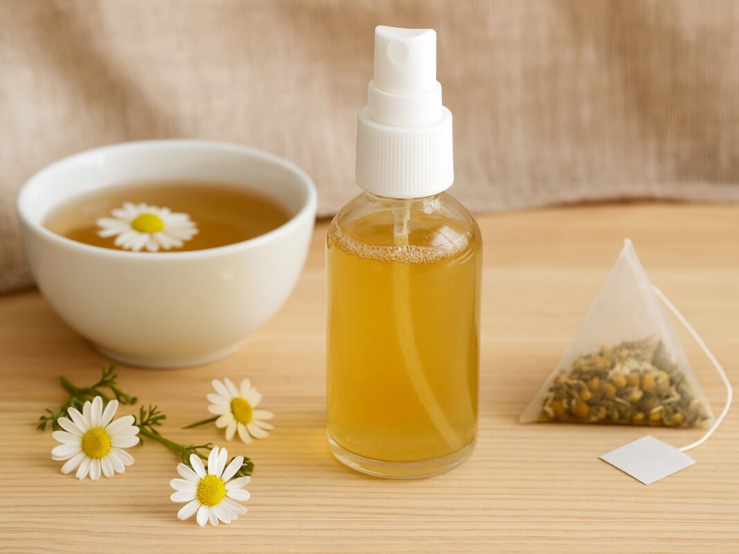 Καταπραϋντικό diy tonic mist με χαμομήλι για ευαίσθητη επιδερμίδα