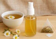 Καταπραϋντικό diy tonic mist με χαμομήλι για ευαίσθητη επιδερμίδα
