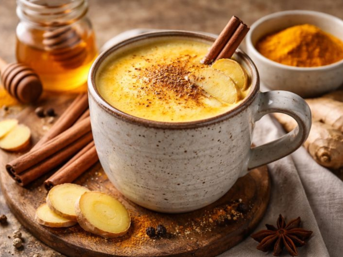 Latte με ginger και κουρκουμά: Θερμαντικό ρόφημα που τονώνει την άμυνα του οργανισμού