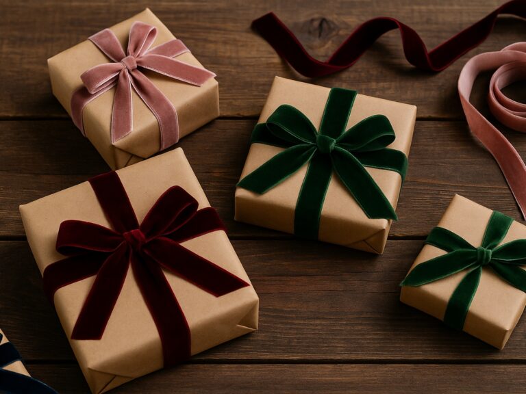 Χειροποίητες βελούδινες κορδέλες για τύλιγμα δώρων, πολυτέλεια και φροντίδα σε κάθε πακέτο