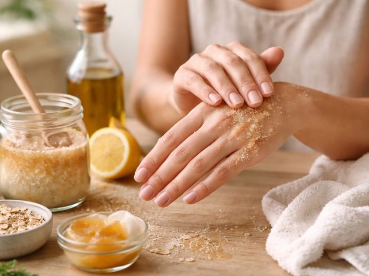 DIY scrub χεριών για συχνό πλύσιμο