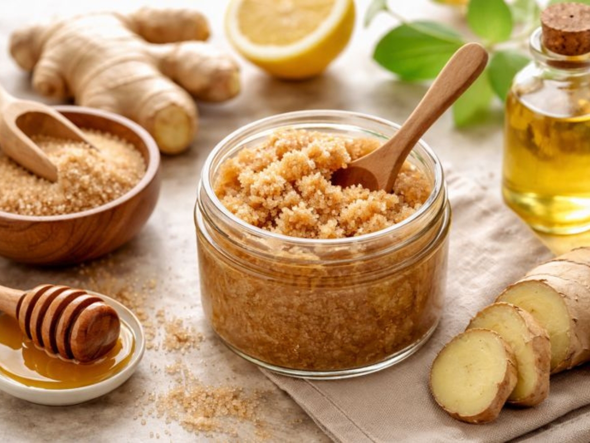 DIY Ginger Sugar Scrub: Απολέπιση με τζίντζερ και ζάχαρη για απαλή επιδερμίδα