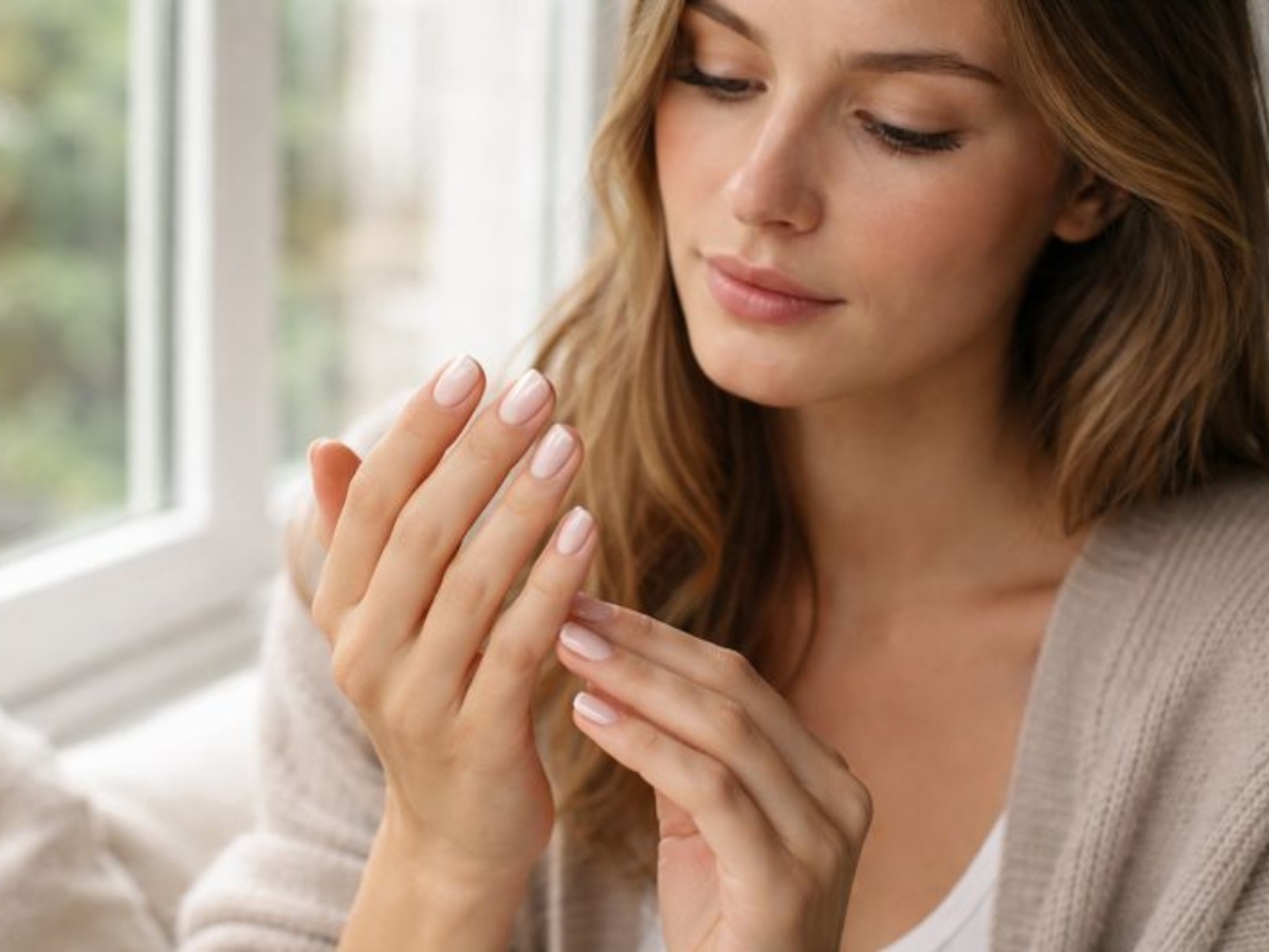 Glossy top coat στη μέση του νυχιού: Η λεπτομέρεια που κάνει τη διαφορά