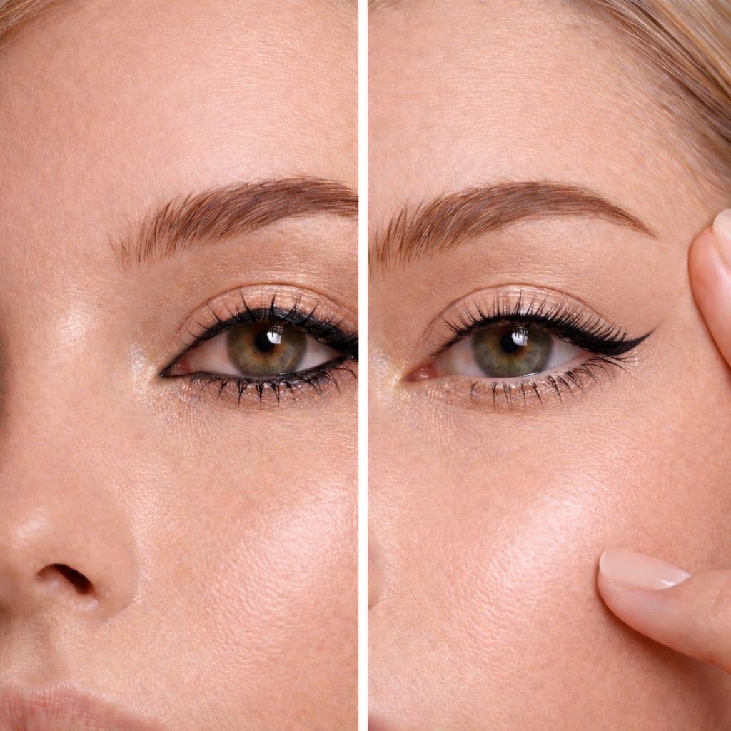 Μάσκαρα μόνο στις άνω βλεφαρίδες γιατί δείχνει πιο καθαρό