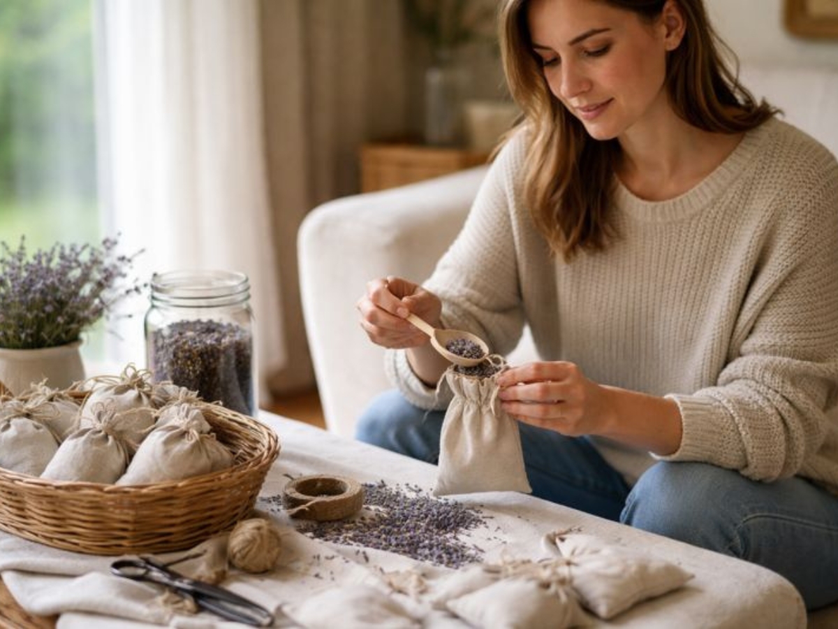 DIY σακουλάκια λεβάντας για ντουλάπες και παπούτσια