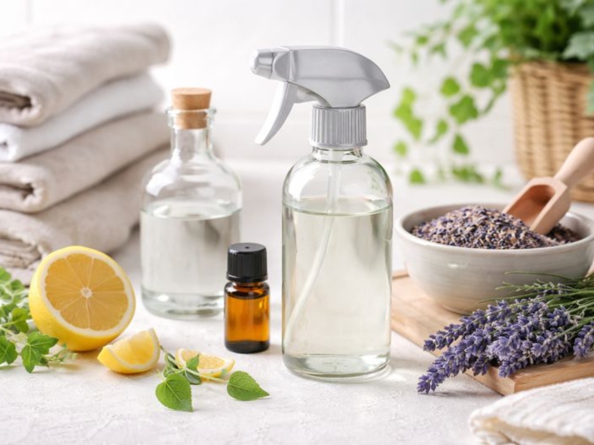 DIY σπρέυ λιναριού για ρούχα και υφάσματα χωρίς χημικά