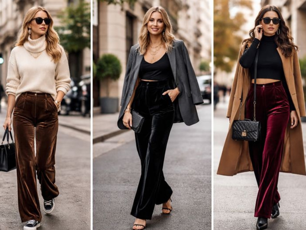 Βελούδινα παντελόνια: Συνδύασέ τα για όλες τις ώρες της ημέρας