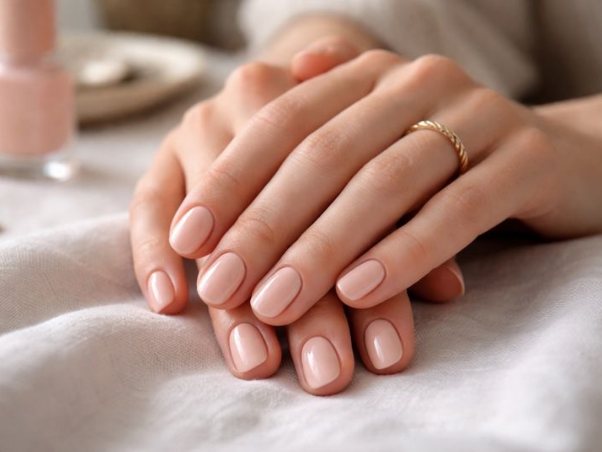 Warm nude με ροζ υποτόνο στο μανικιούρ για καθημερινό look