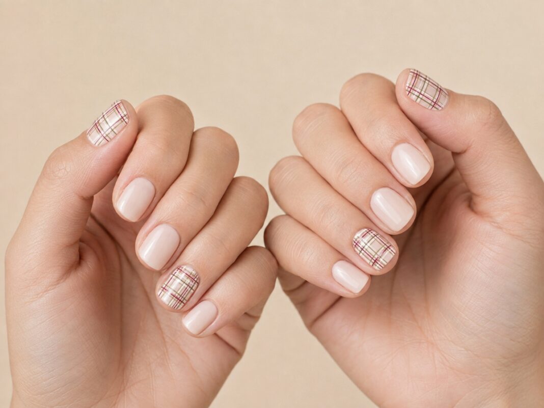 Plaid accent nails: Πώς να φορέσεις το καρό χωρίς να «βαρύνεις» το μανικιούρ Plaid accent nails: Πώς να φορέσεις το καρό χωρίς να «βαρύνεις» το μανικιούρ