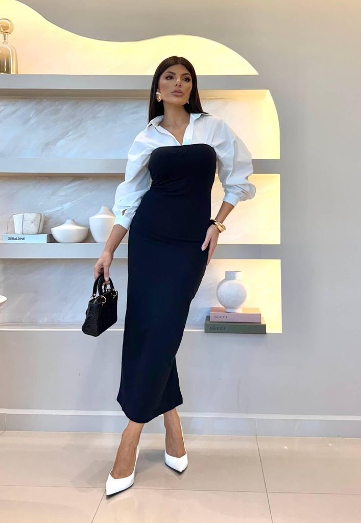 Strapless layering: Πώς θα φορέσεις το φόρεμα με πουκάμισο και σακάκι