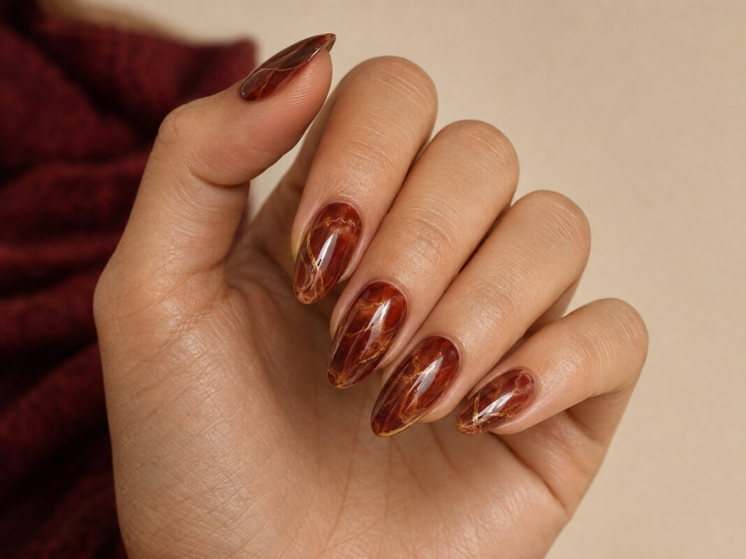 Toffee apple nails: 15 σχέδια όπου η καραμέλα συναντά το βαθύ κόκκινο Toffee apple nails: 15 σχέδια όπου η καραμέλα συναντά το βαθύ κόκκινο