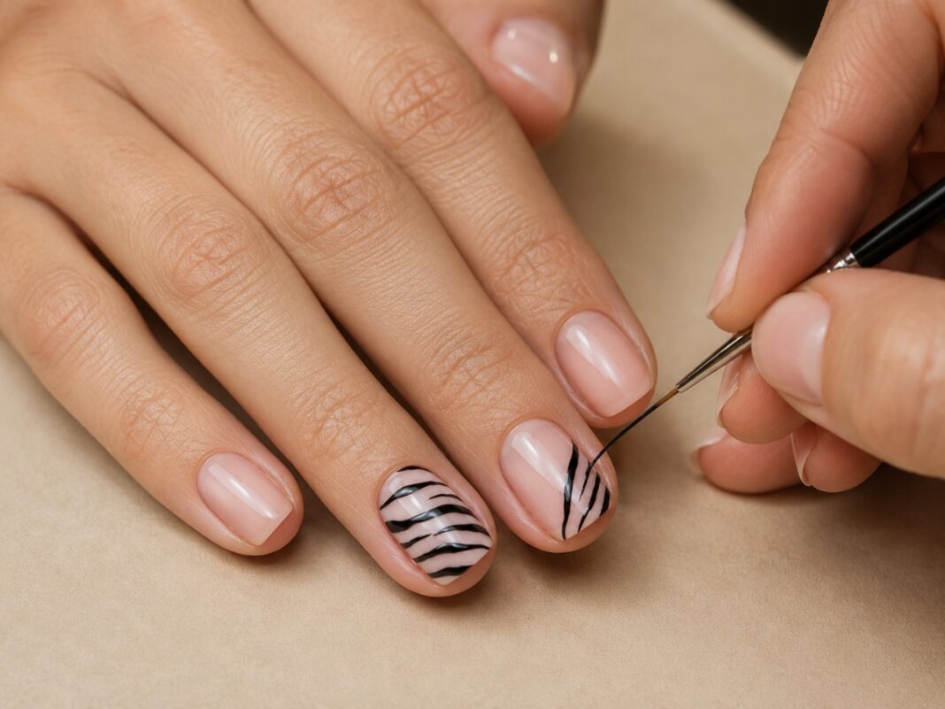 Zebra nail art στο σπίτι: Πώς να σχεδιάσεις καθαρές ρίγες με απλό βερνίκι Zebra nail art στο σπίτι: Πώς να σχεδιάσεις καθαρές ρίγες με απλό βερνίκι