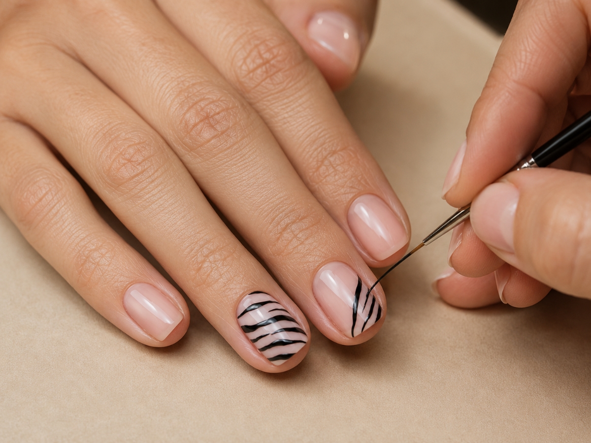 Zebra nail art στο σπίτι: Πώς να σχεδιάσεις καθαρές ρίγες με απλό βερνίκι
